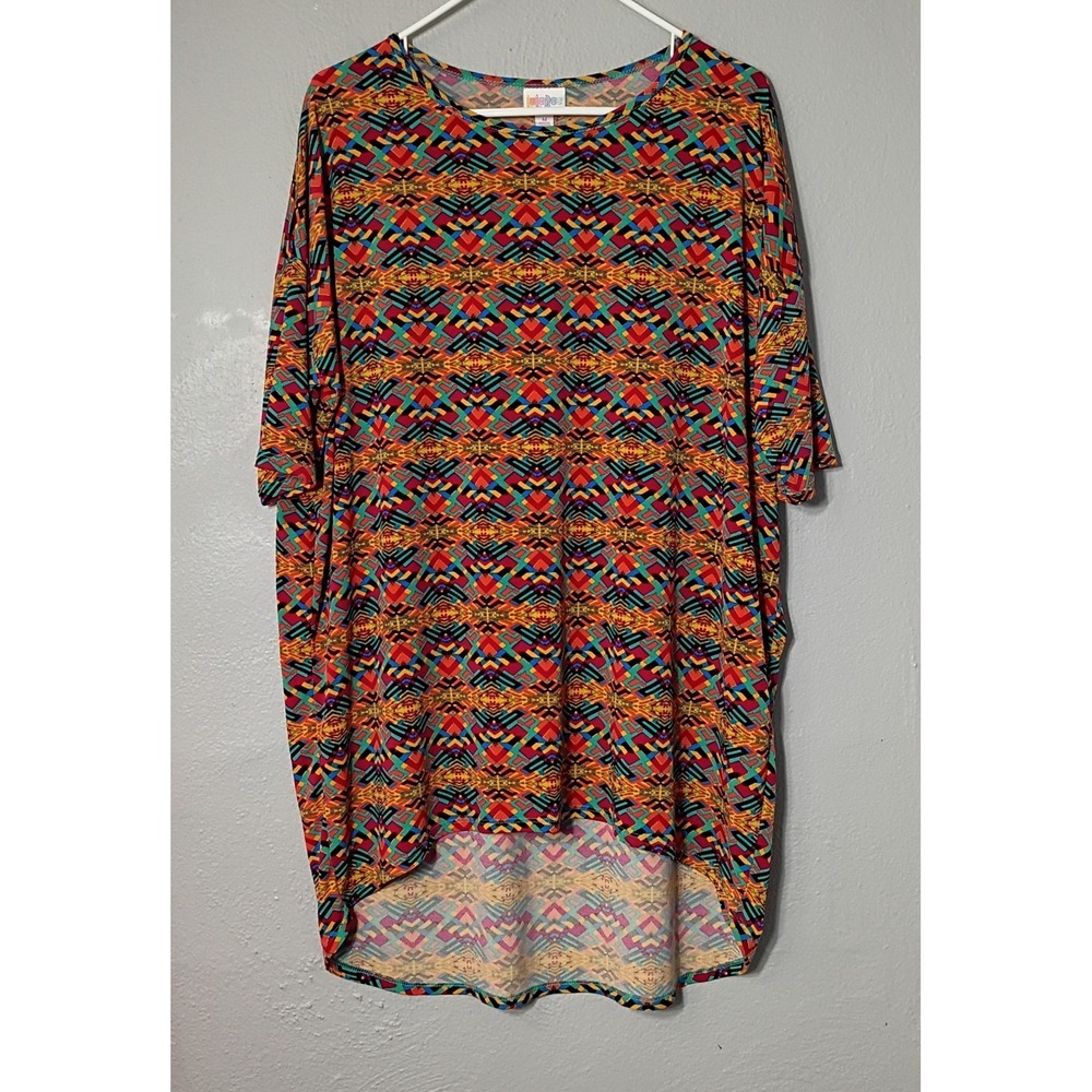 LuLaRoe Irma Geometric‎ Aztec Western Print Tunic Top Size Medium EUC